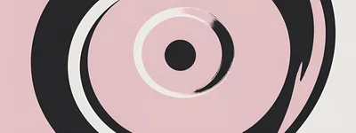 Abstract Concentric Circles With Brush Stroke Texture