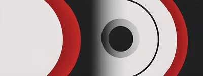 Abstract Geometric Background With Concentric Circles And Red Accents