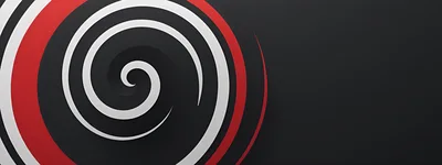 Abstract Spiral Pattern With Red And White Curves