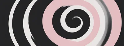 Abstract Spiral Pattern With Pink And White Brushstrokes