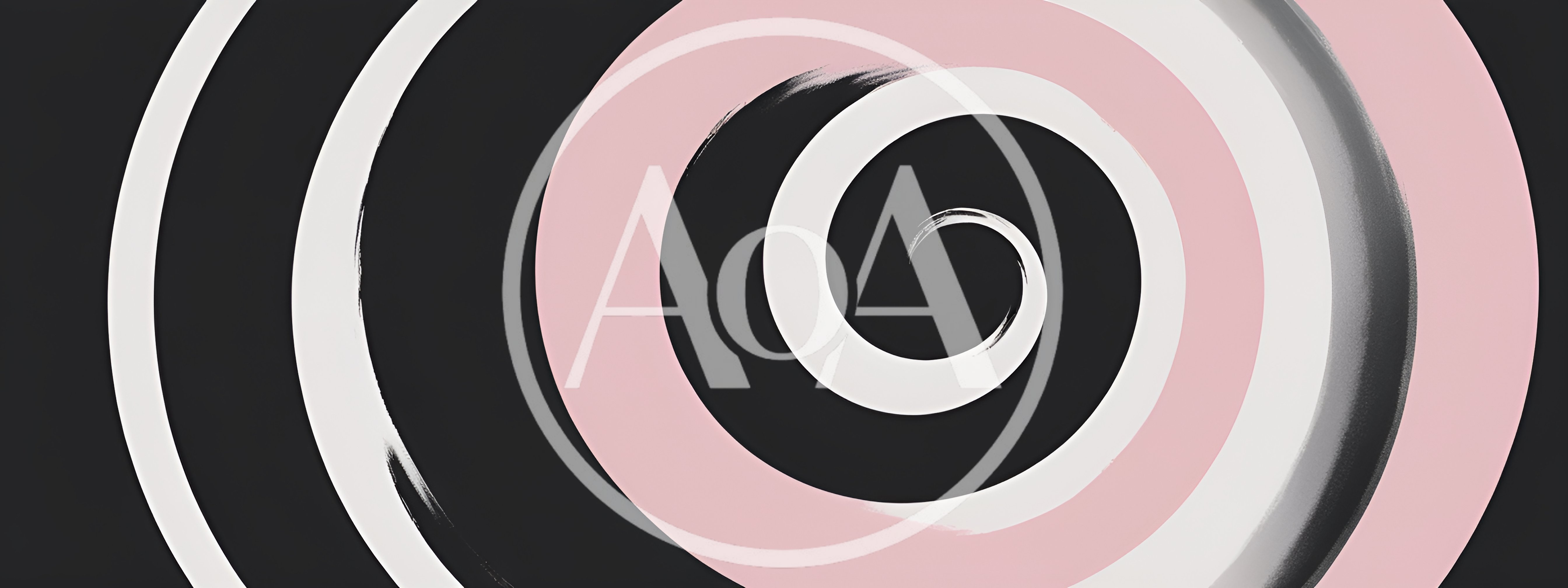 Abstract Spiral Pattern With Pink And White Brushstrokes