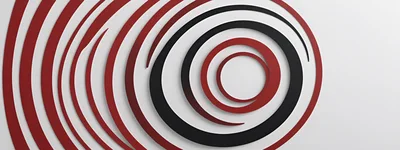 Abstract 3D Concentric Rings With Red And Black Accents