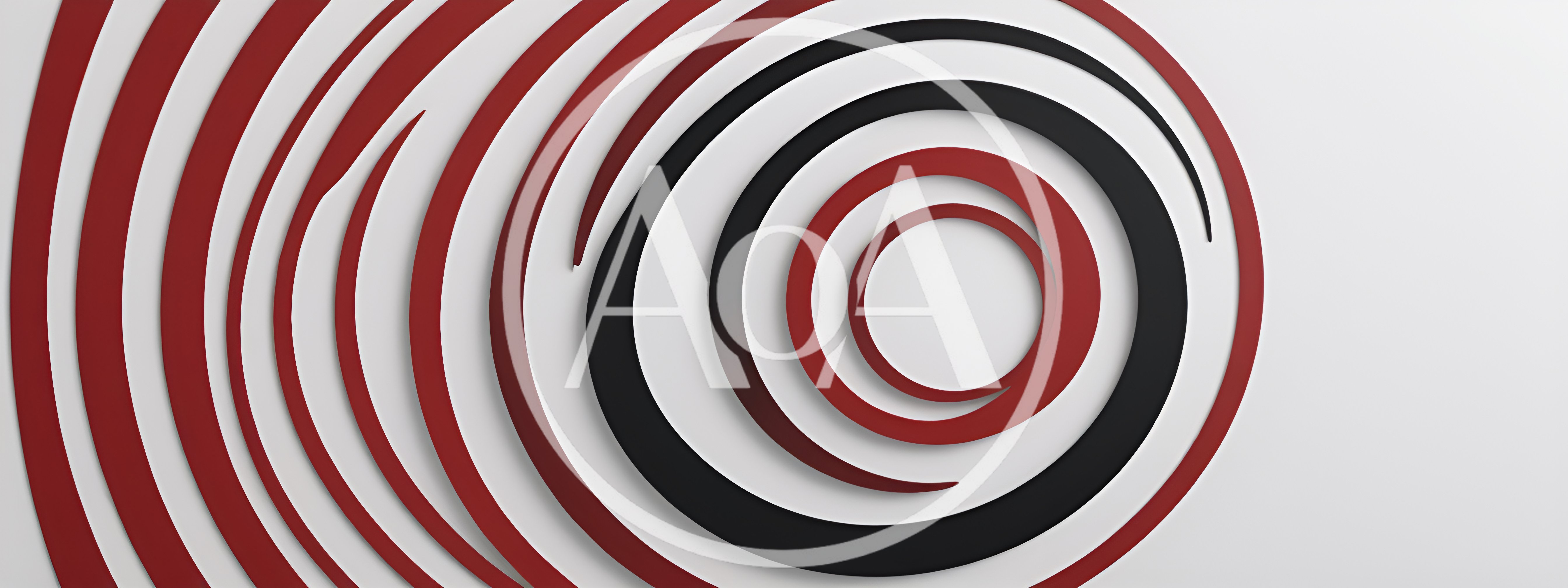 Abstract 3D Concentric Rings With Red And Black Accents
