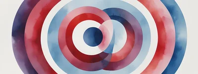 Abstract Watercolor Concentric Circles Geometric Pattern
