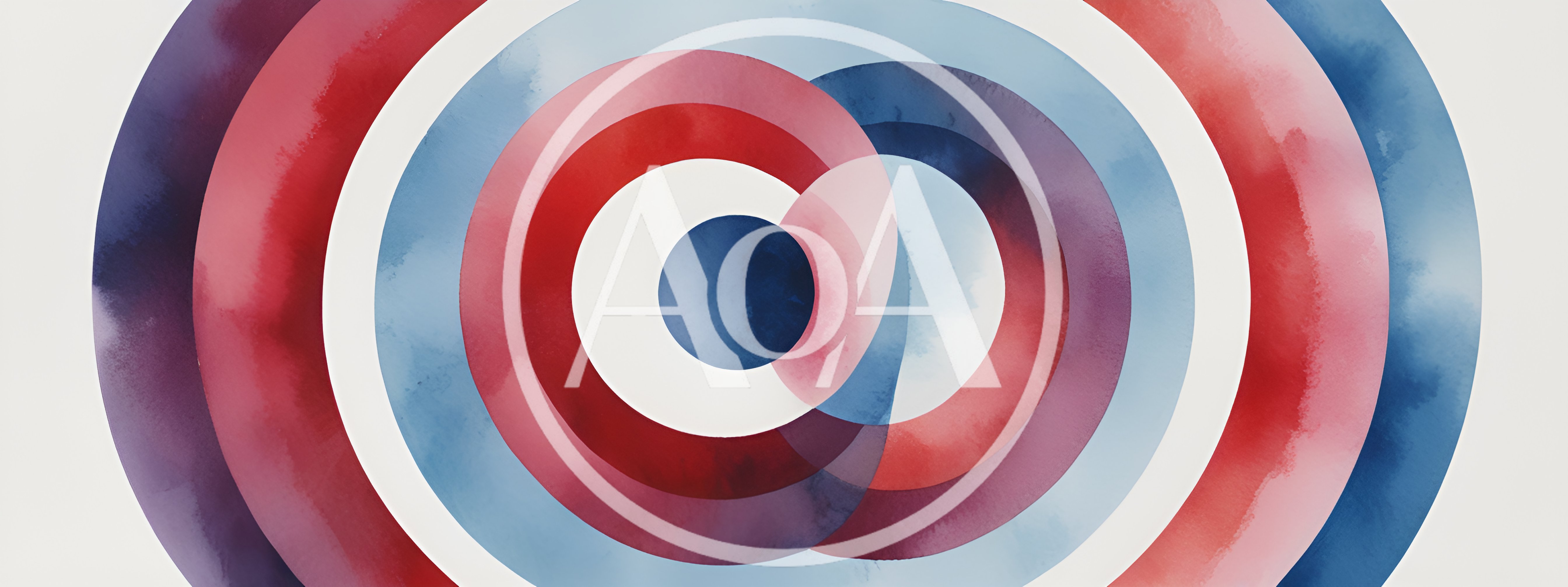 Abstract Watercolor Concentric Circles Geometric Pattern