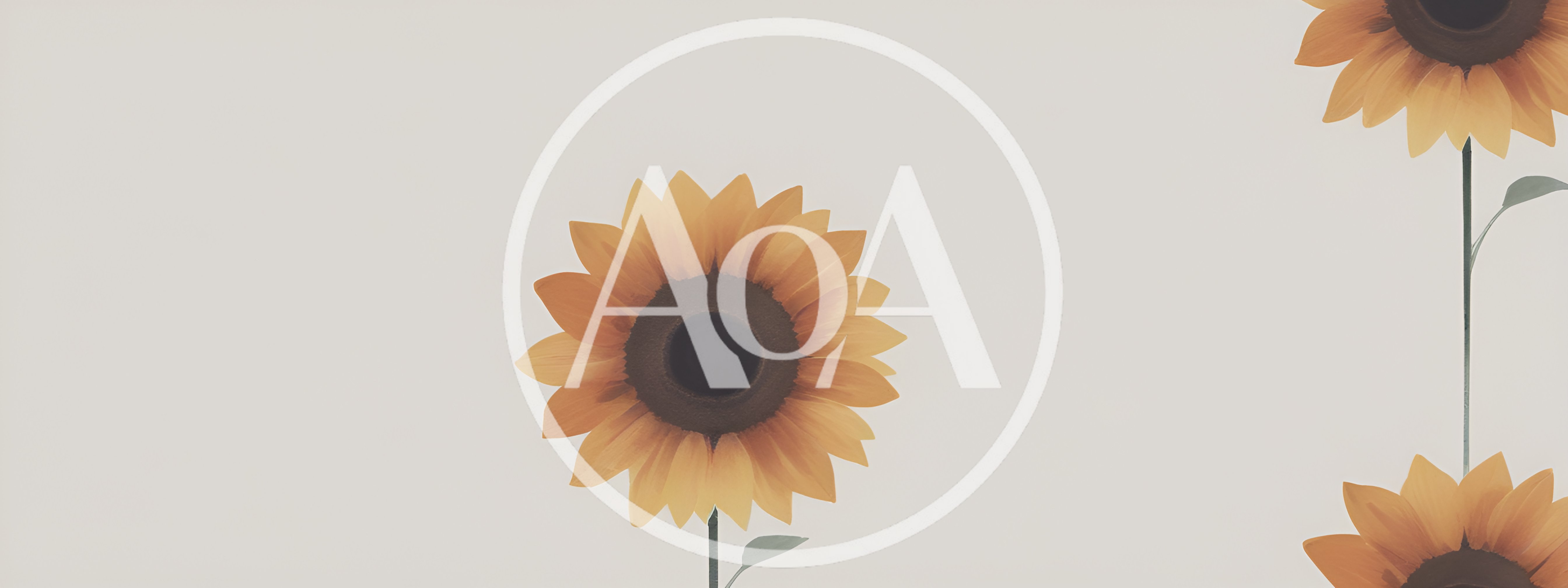 Minimalist Digital Illustration Of Sunflowers On Light Background