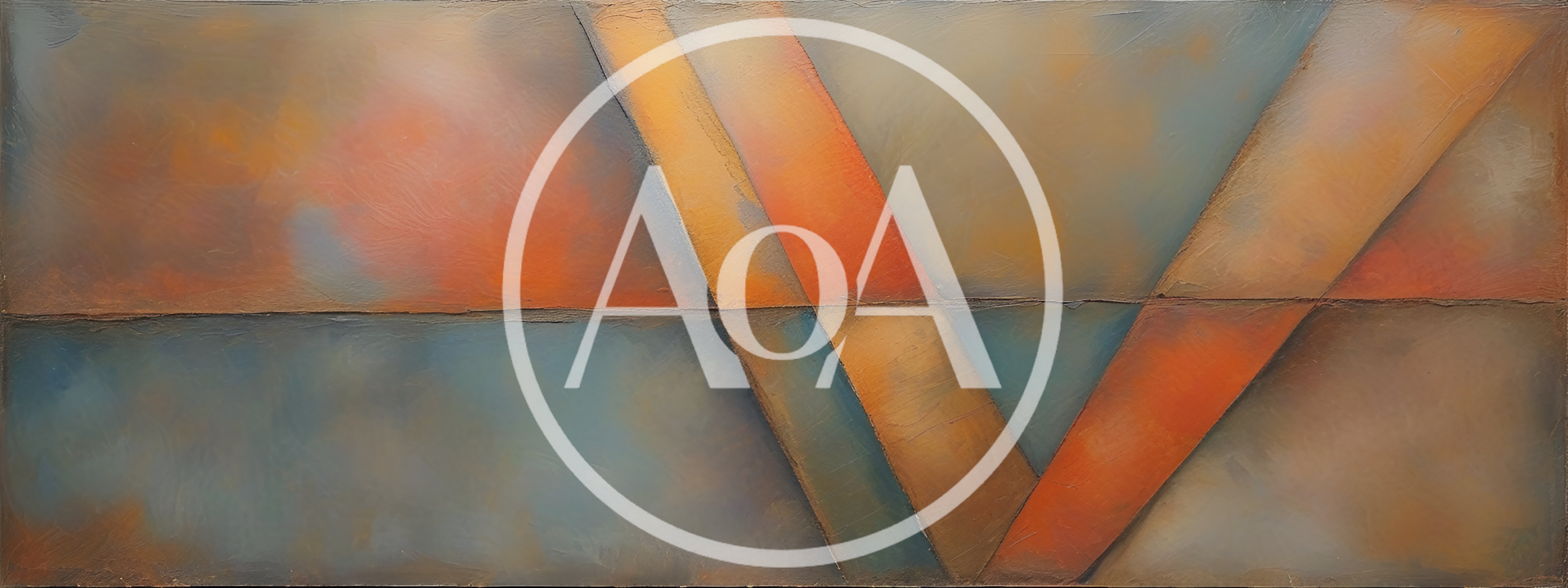 Abstract Geometric Painting With Warm And Cool Tones