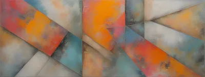 Abstract Geometric Painting With Vibrant Color Blends