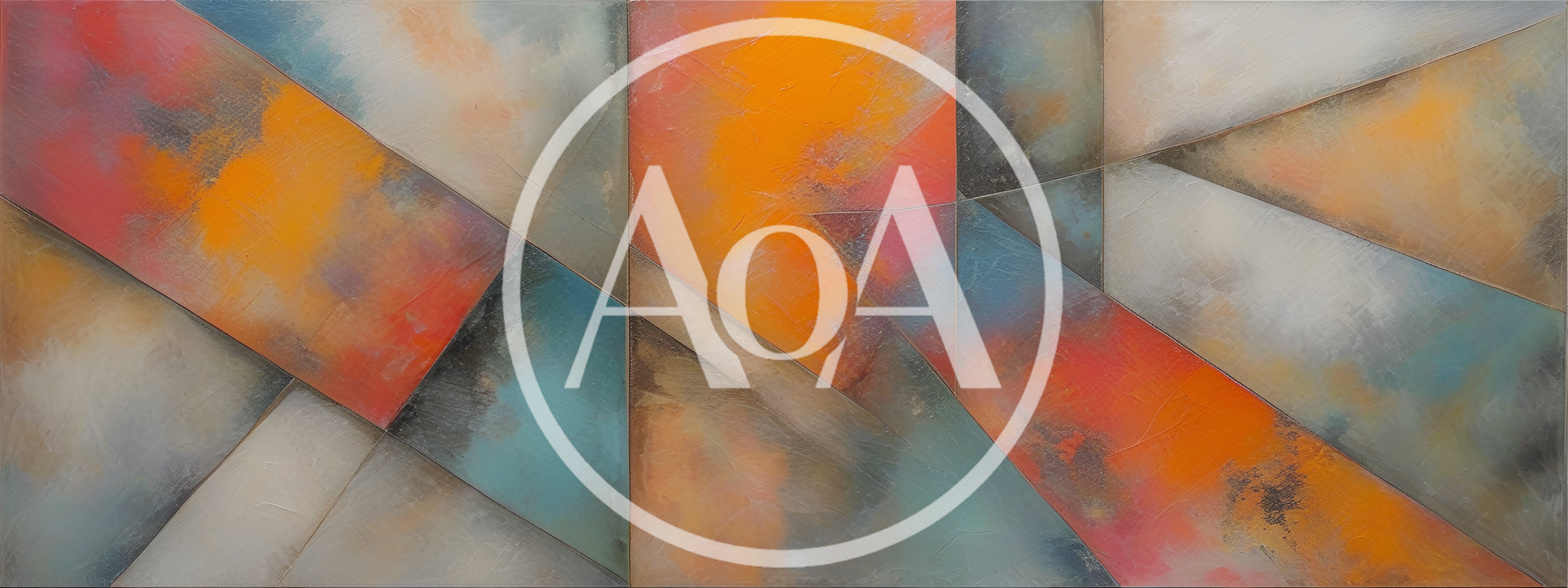 Abstract Geometric Painting With Vibrant Color Blends