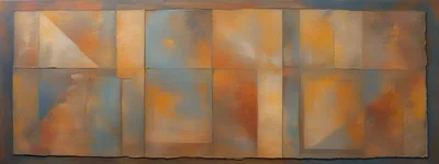 Abstract Geometric Painting With Textured Earth Tones