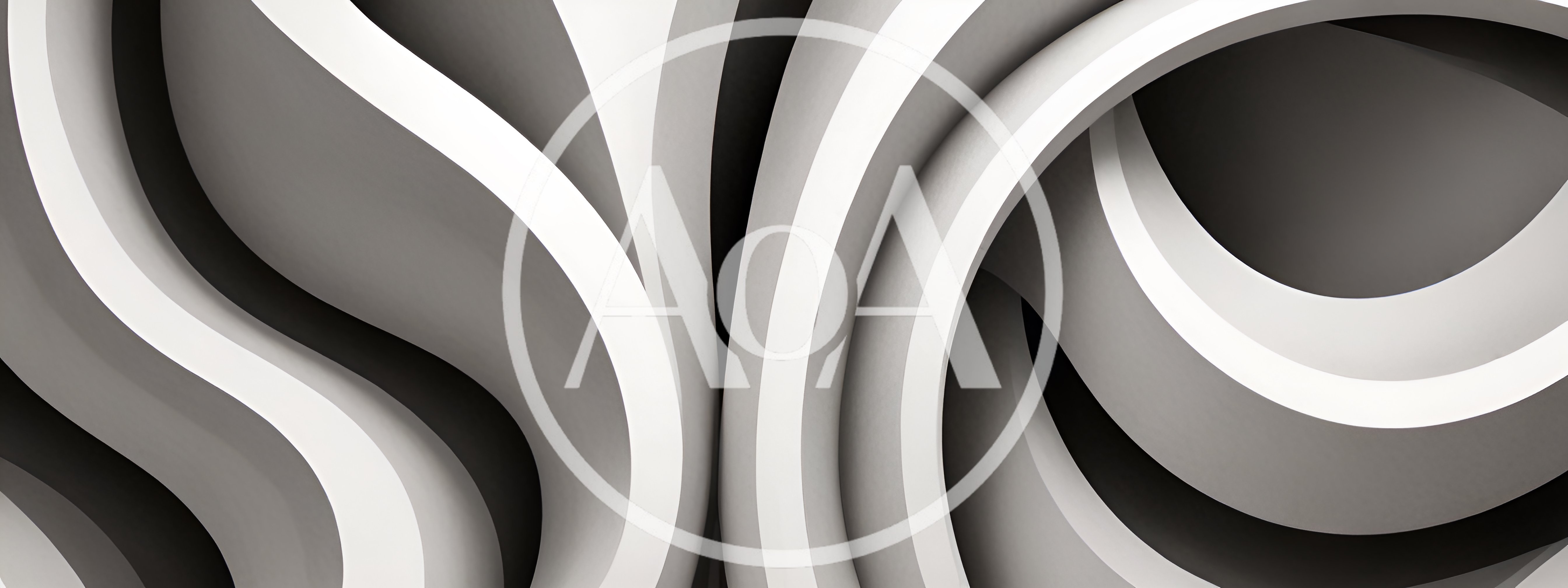Abstract White Curved Architectural Forms Background