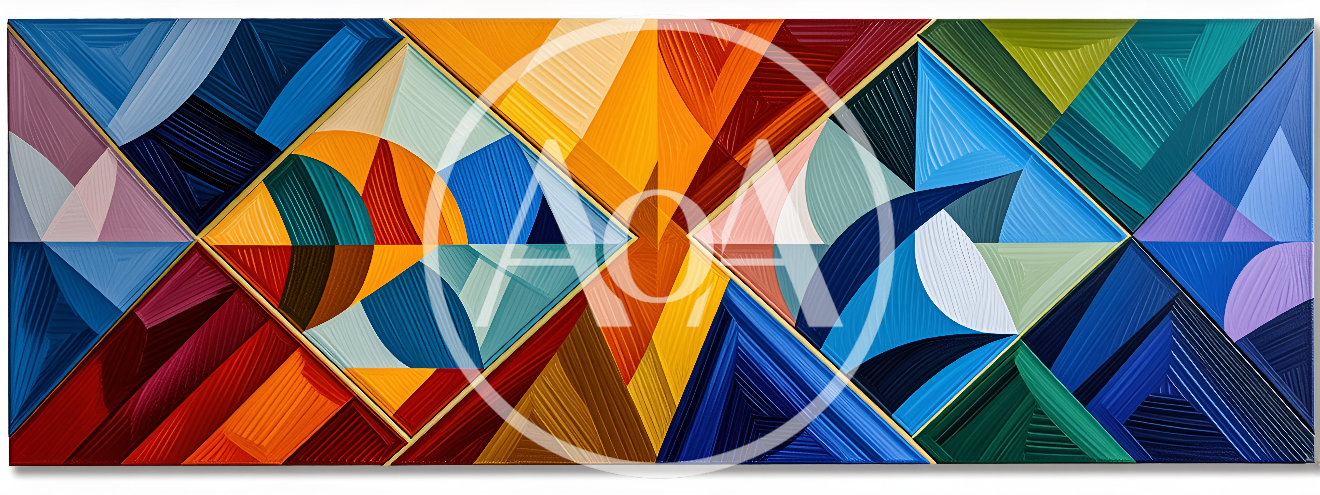 Abstract Geometric Painting With Vibrant Color Blocks
