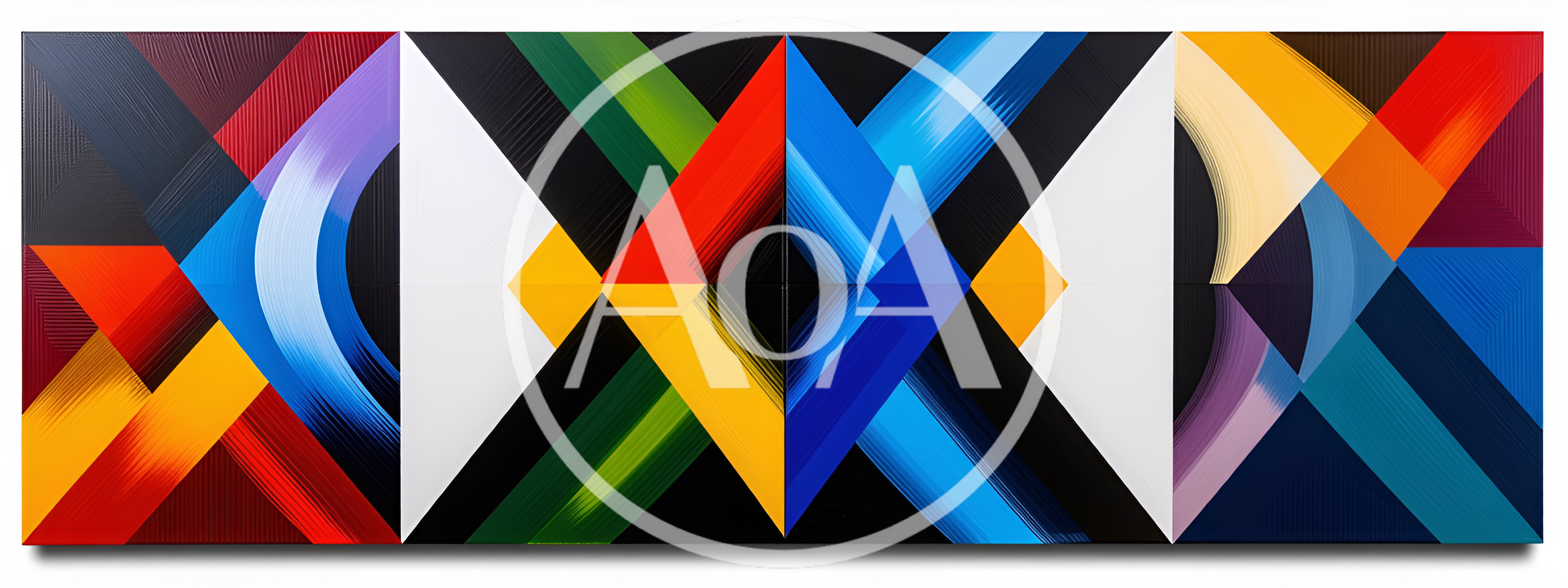 Abstract Geometric Painting With Vibrant Color Blocks