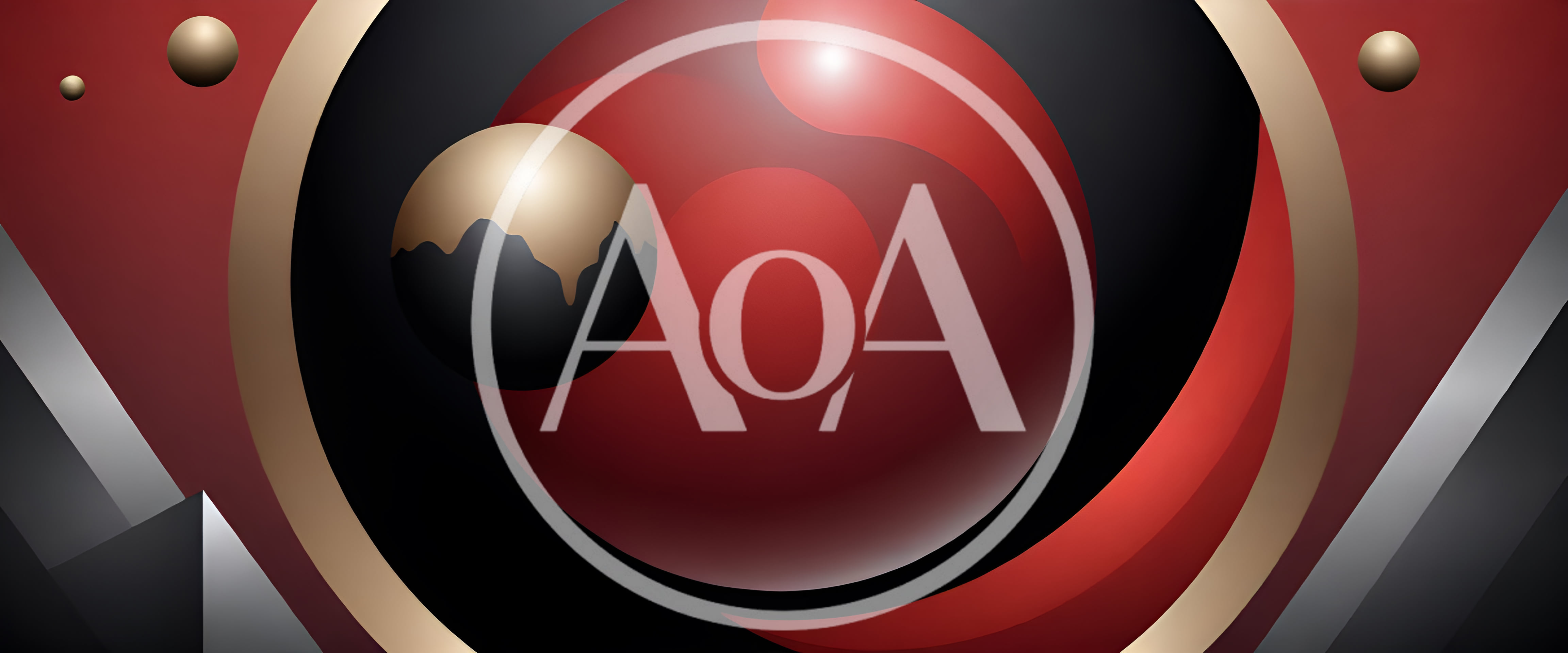 Abstract Red And Gold Spherical Geometric Background