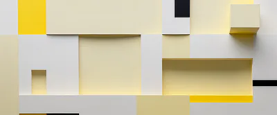 Abstract Geometric Composition With Yellow And White Blocks