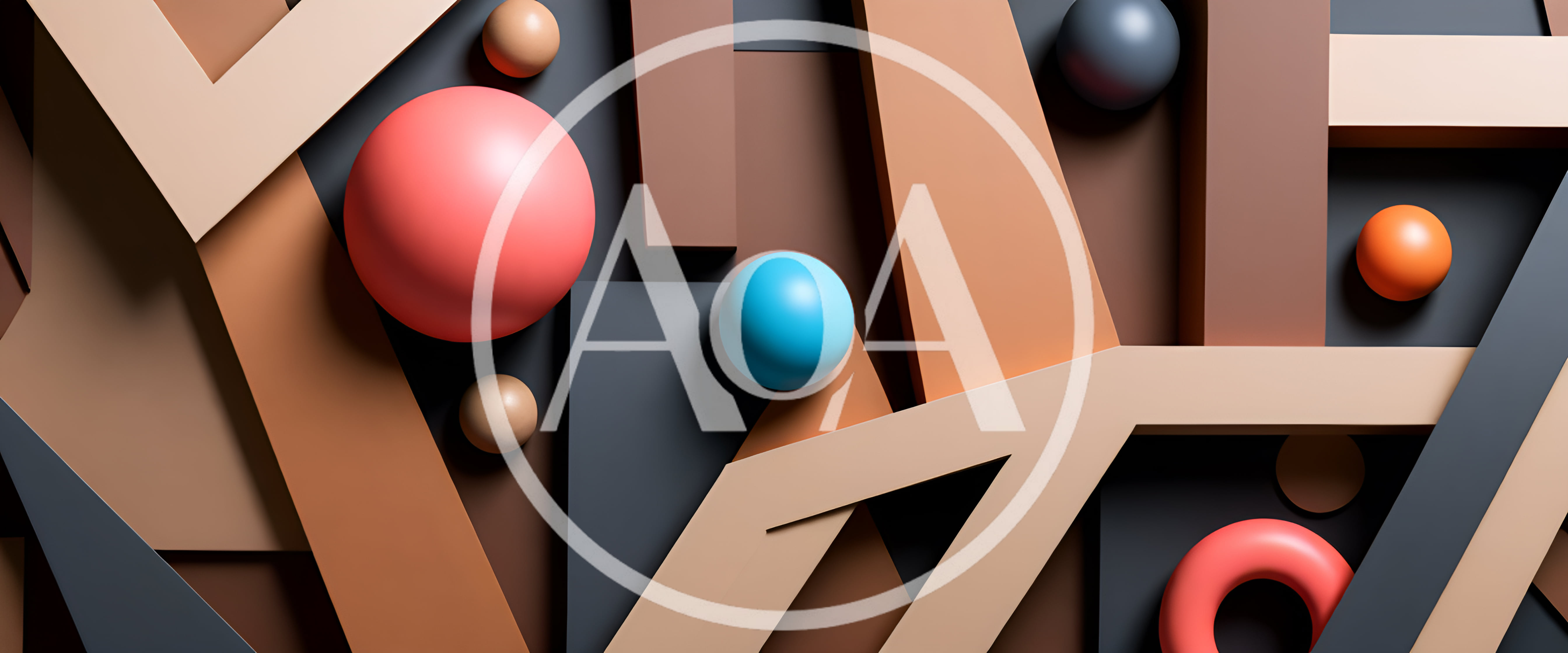 Abstract 3D Geometric Shapes Composition