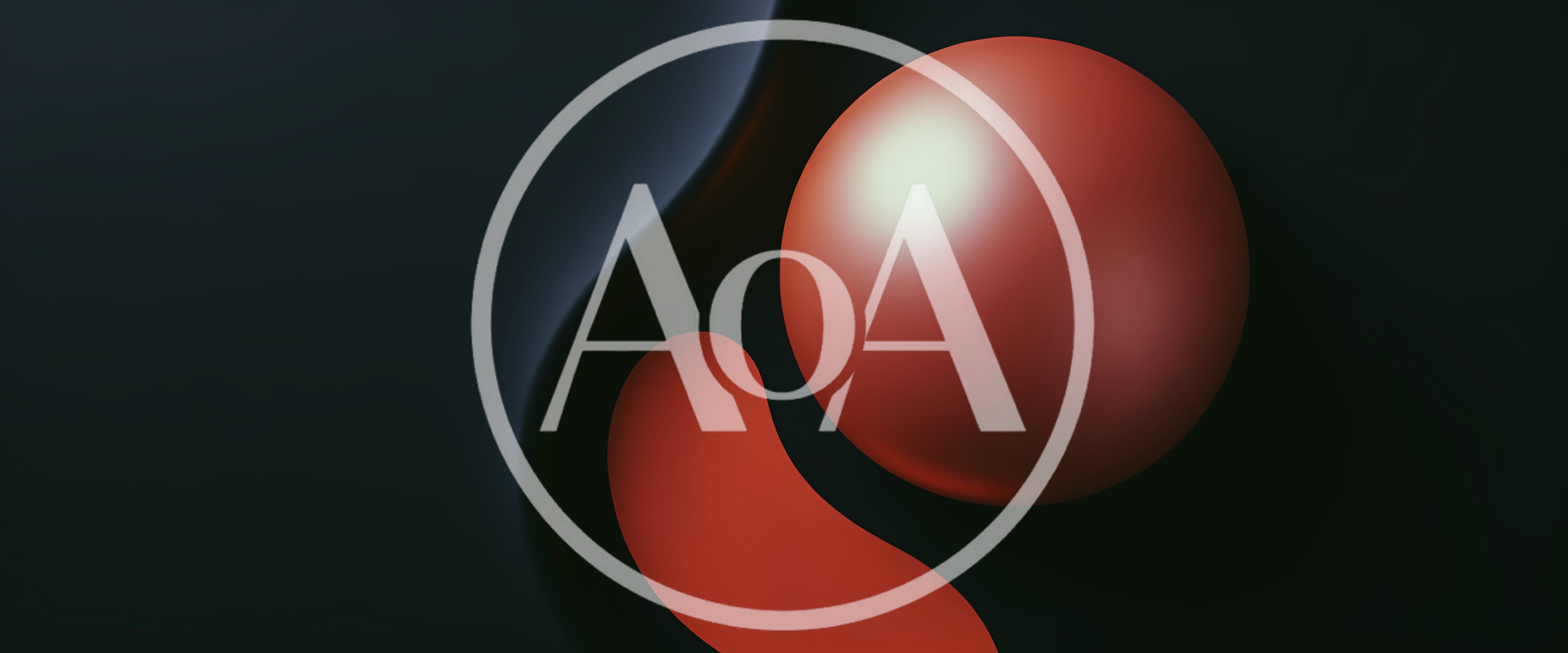 Abstract 3D Rendered Red Sphere and Fluid Shape