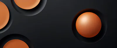 Abstract 3D Rendered Orange Spheres On Dark Background