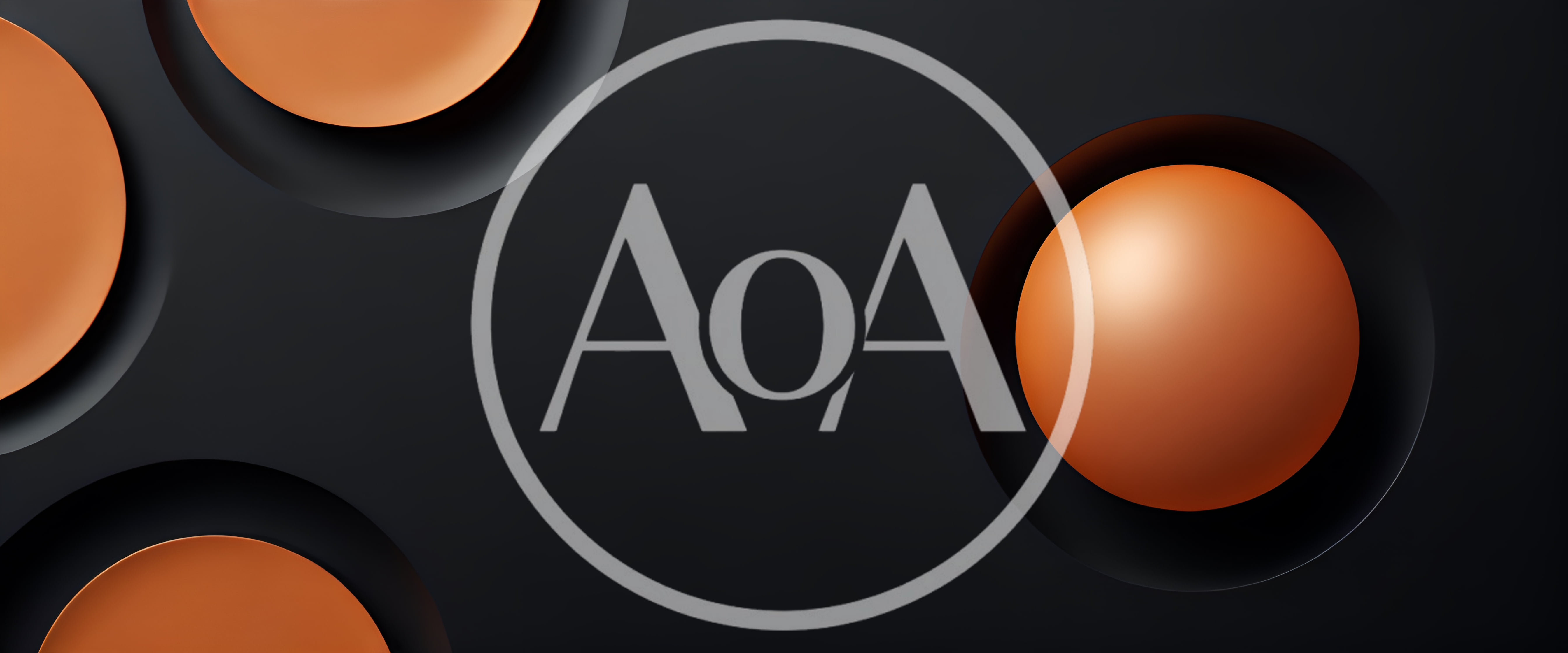 Abstract 3D Rendered Orange Spheres On Dark Background