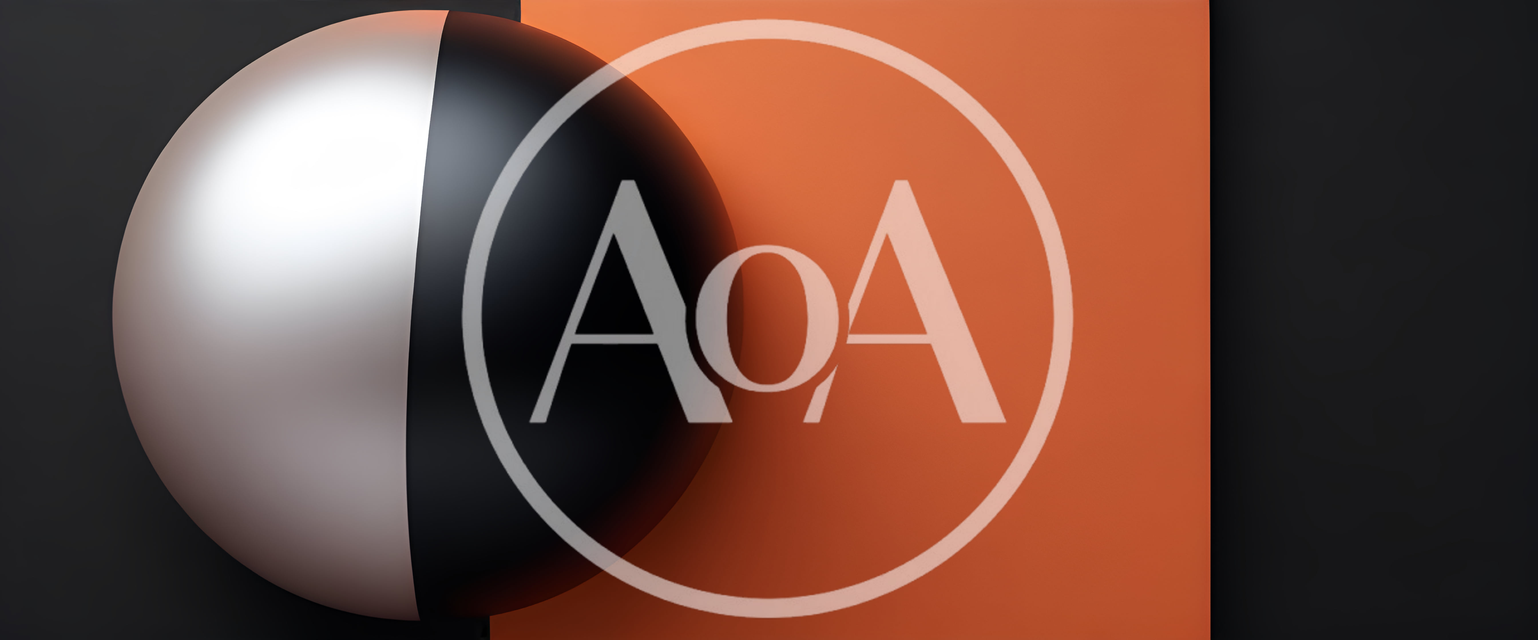 Abstract 3D Sphere With Split Metallic And Matte Finish