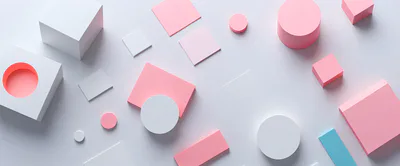 Abstract 3D Geometric Shapes Composition