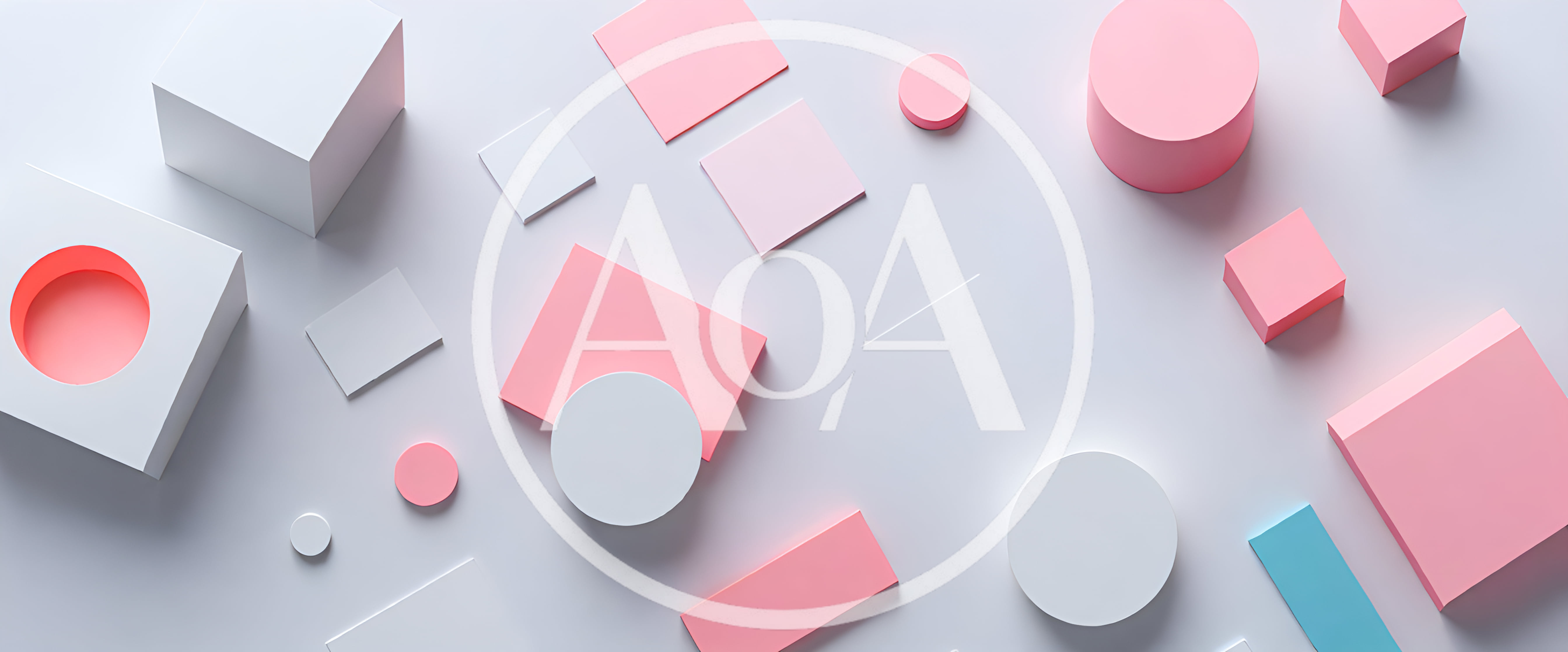Abstract 3D Geometric Shapes Composition