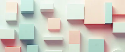 Abstract 3D Geometric Shapes In Pastel Colors