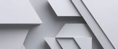 Abstract Geometric White Shapes With Soft Shadows