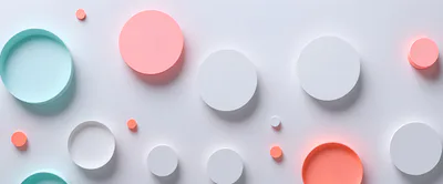 Abstract 3D Rendered Circles With Pastel Colors