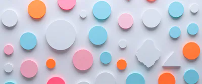 Abstract 3D Geometric Shapes Floating On White Background