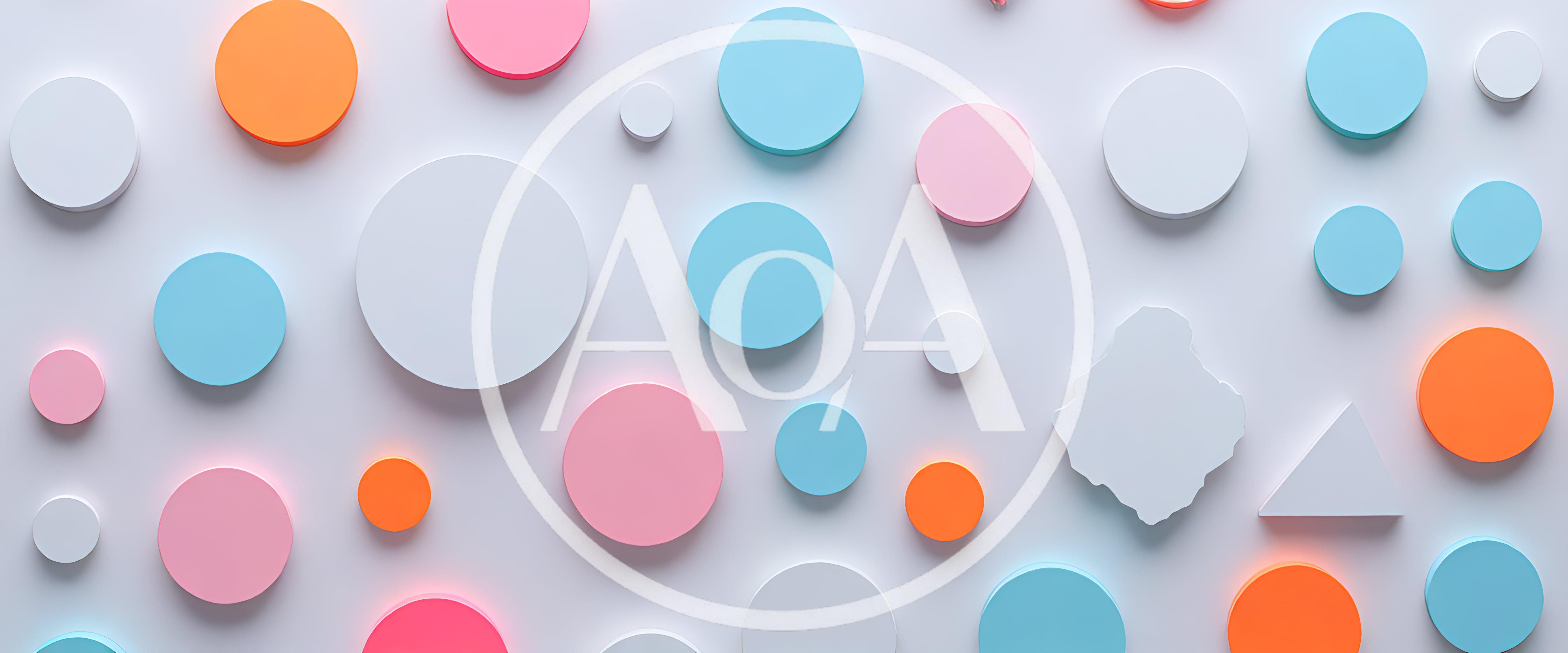 Abstract 3D Geometric Shapes Floating On White Background