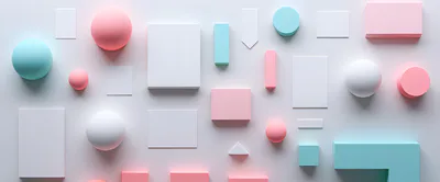 Abstract 3D Geometric Shapes Composition