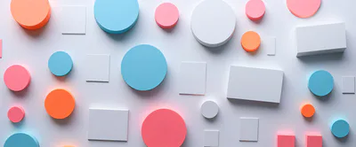 Abstract 3D Geometric Shapes On White Background