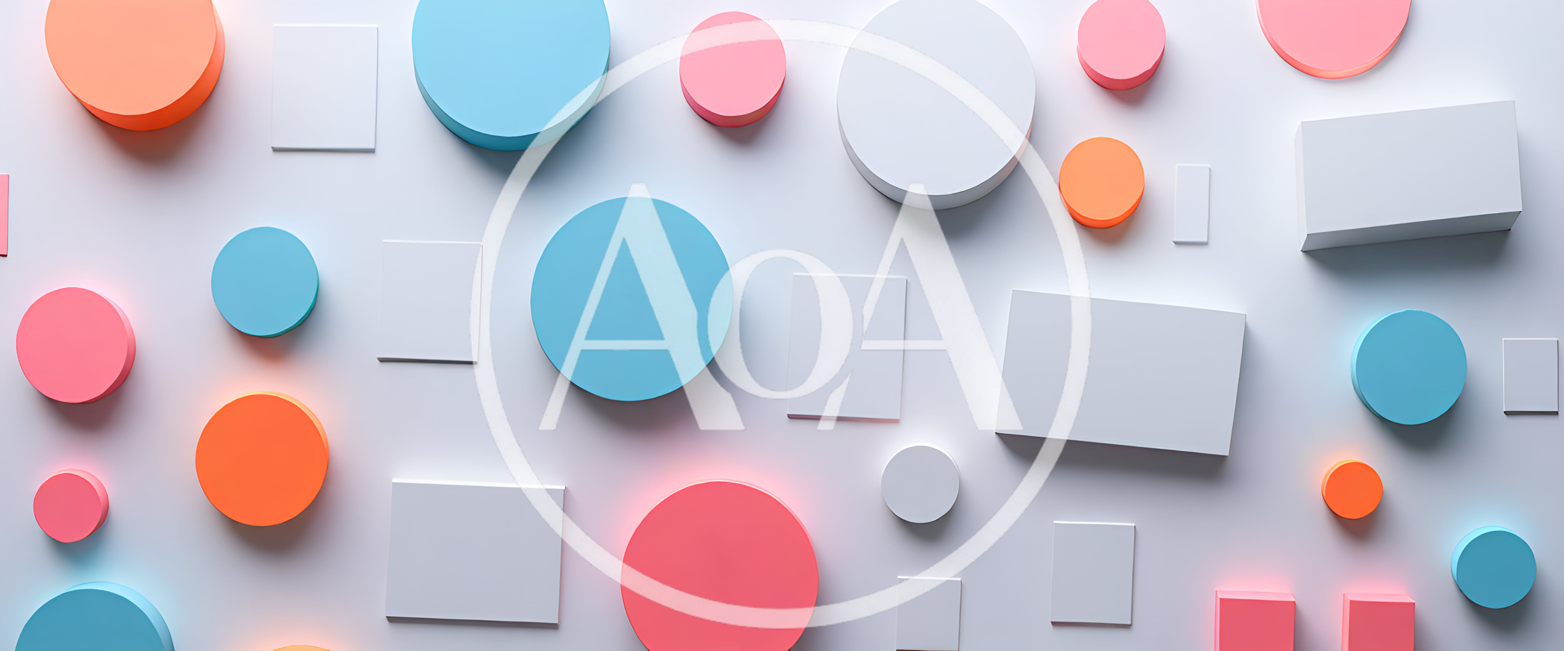 Abstract 3D Geometric Shapes On White Background