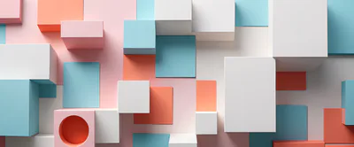 Abstract 3D Geometric Shapes Composition