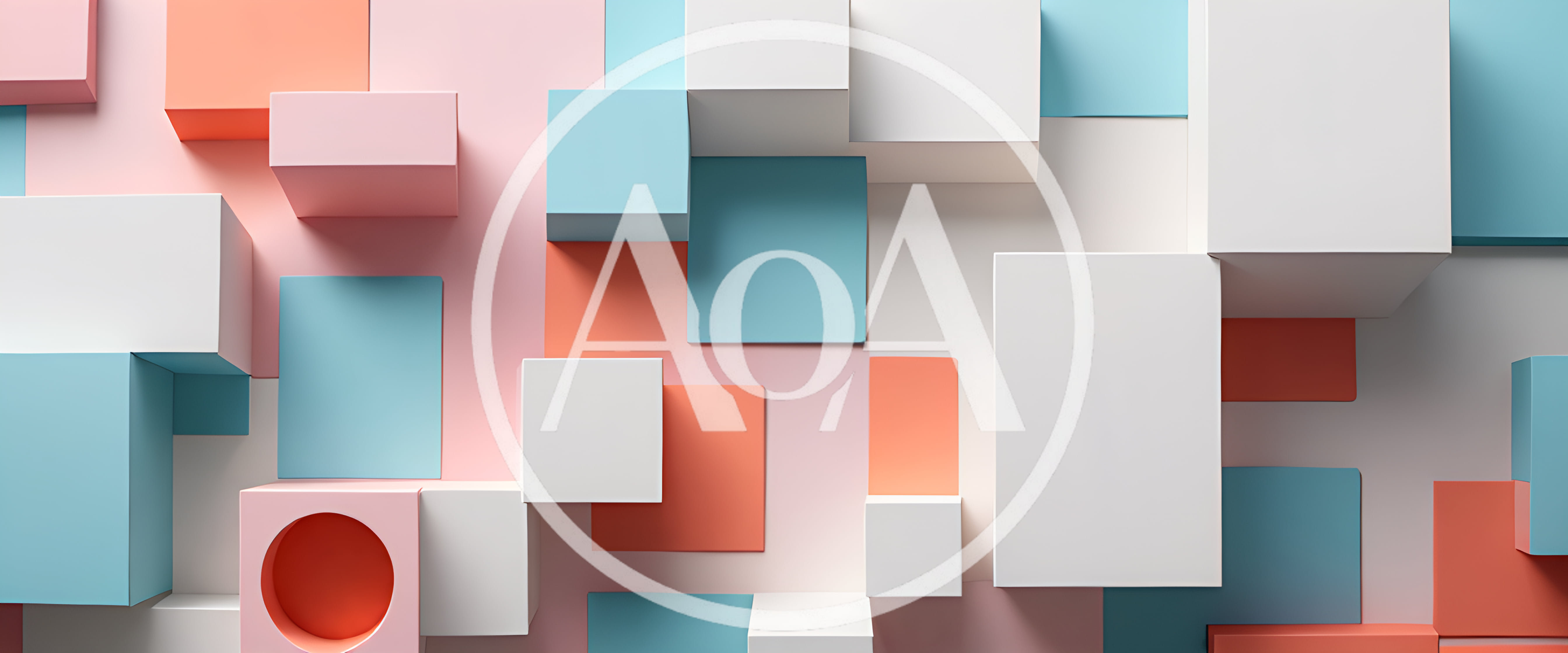 Abstract 3D Geometric Shapes Composition