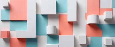 Abstract Geometric 3D Shapes Composition