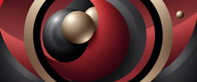 Abstract 3D Composition With Spheres And Rings