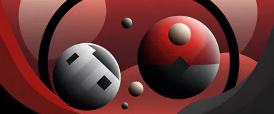 Abstract Digital Art Featuring Spheres And Geometric Shapes