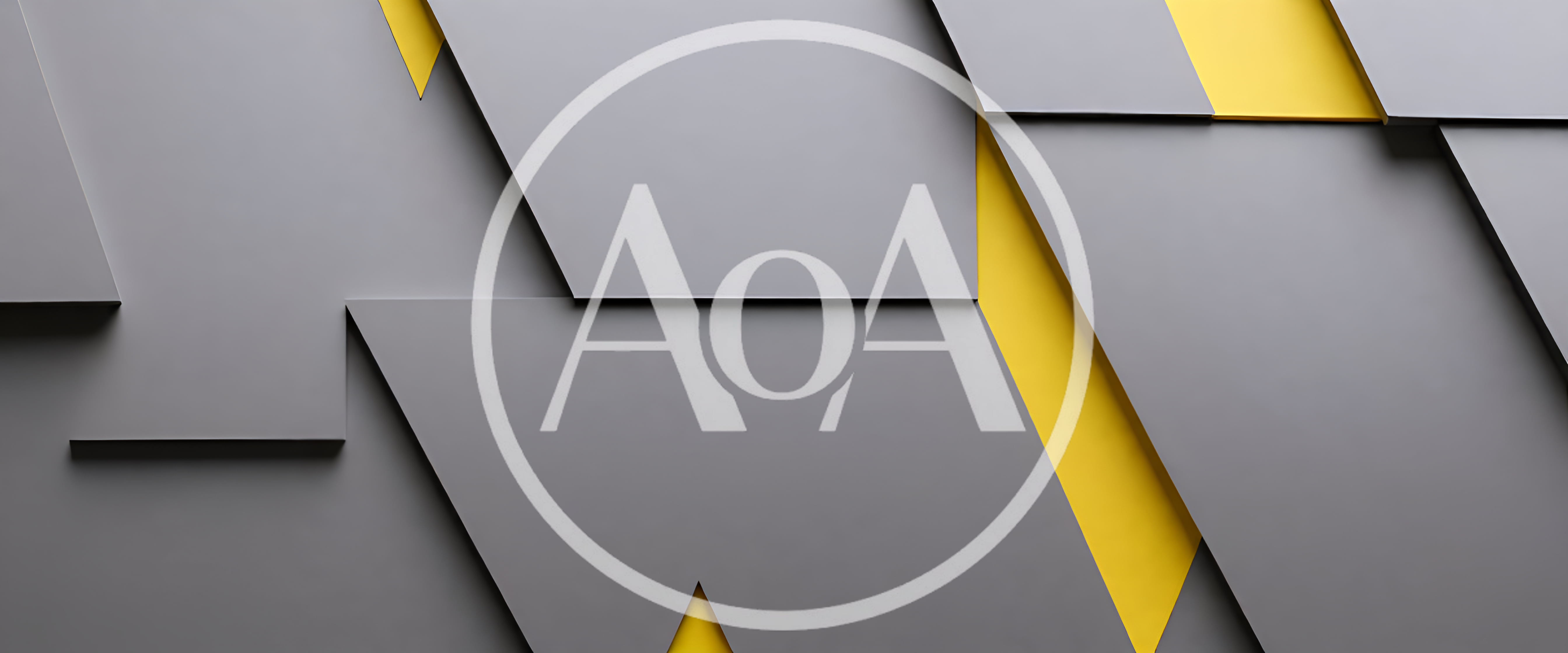 Abstract Geometric Background With Grey Panels And Yellow Accents