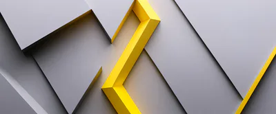 Abstract Geometric 3D Background With Yellow And Grey Shapes