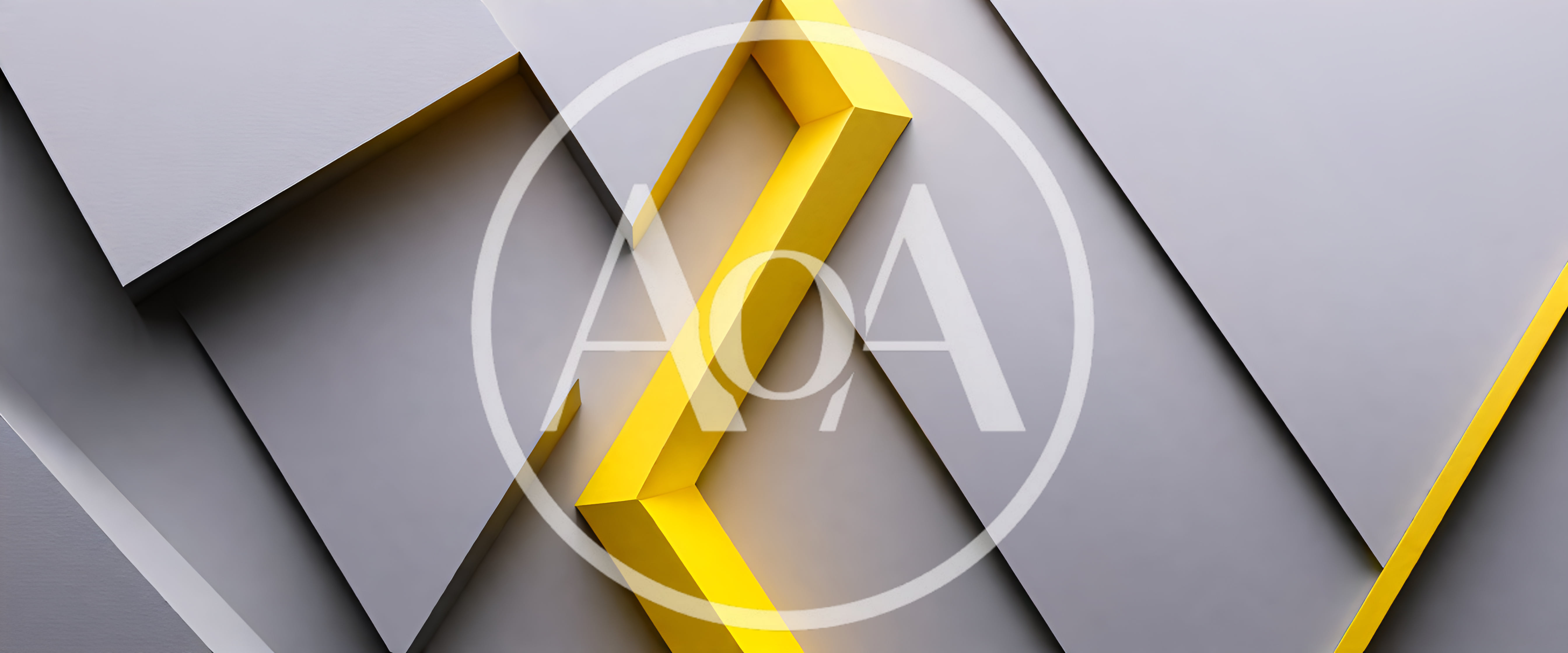 Abstract Geometric 3D Background With Yellow And Grey Shapes