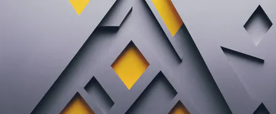 Abstract Geometric Background With Grey And Yellow Shapes