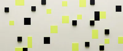 Abstract Background With Floating Black And Yellow Squares