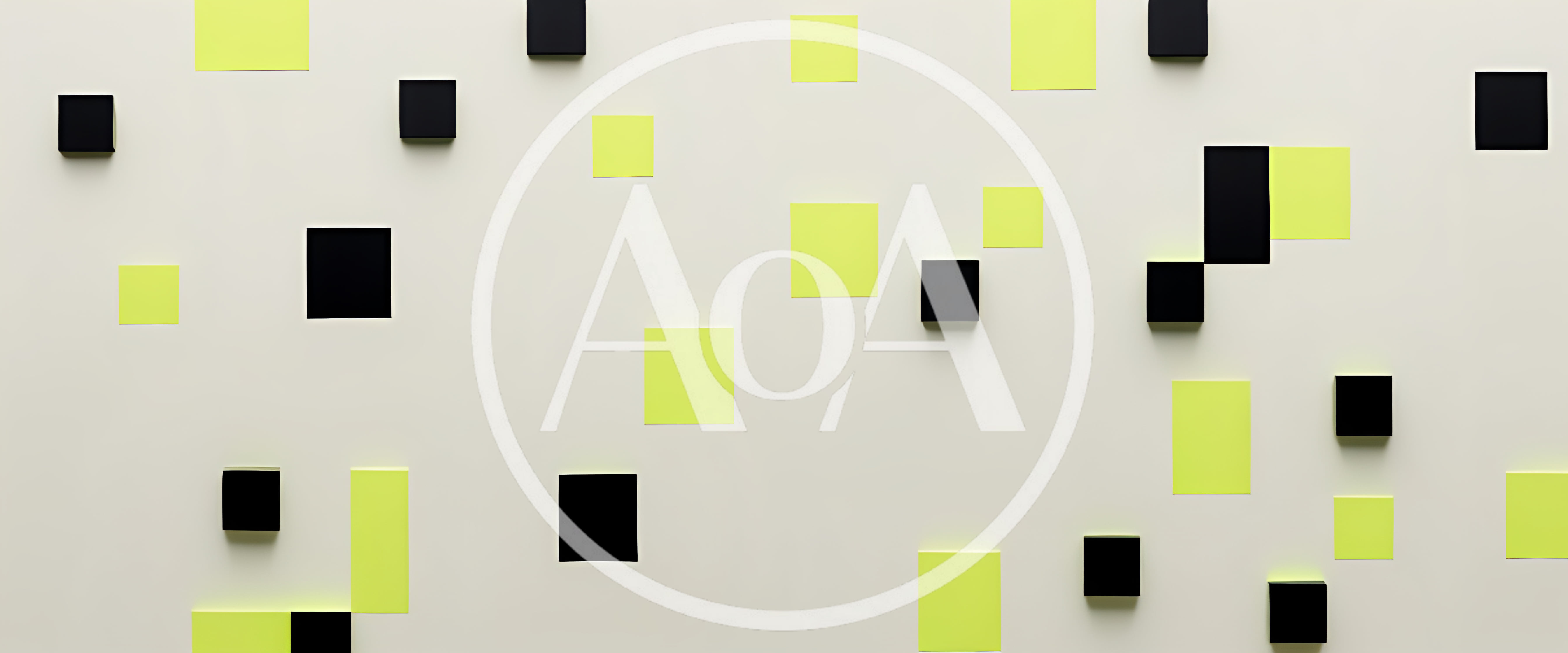 Abstract Background With Floating Black And Yellow Squares