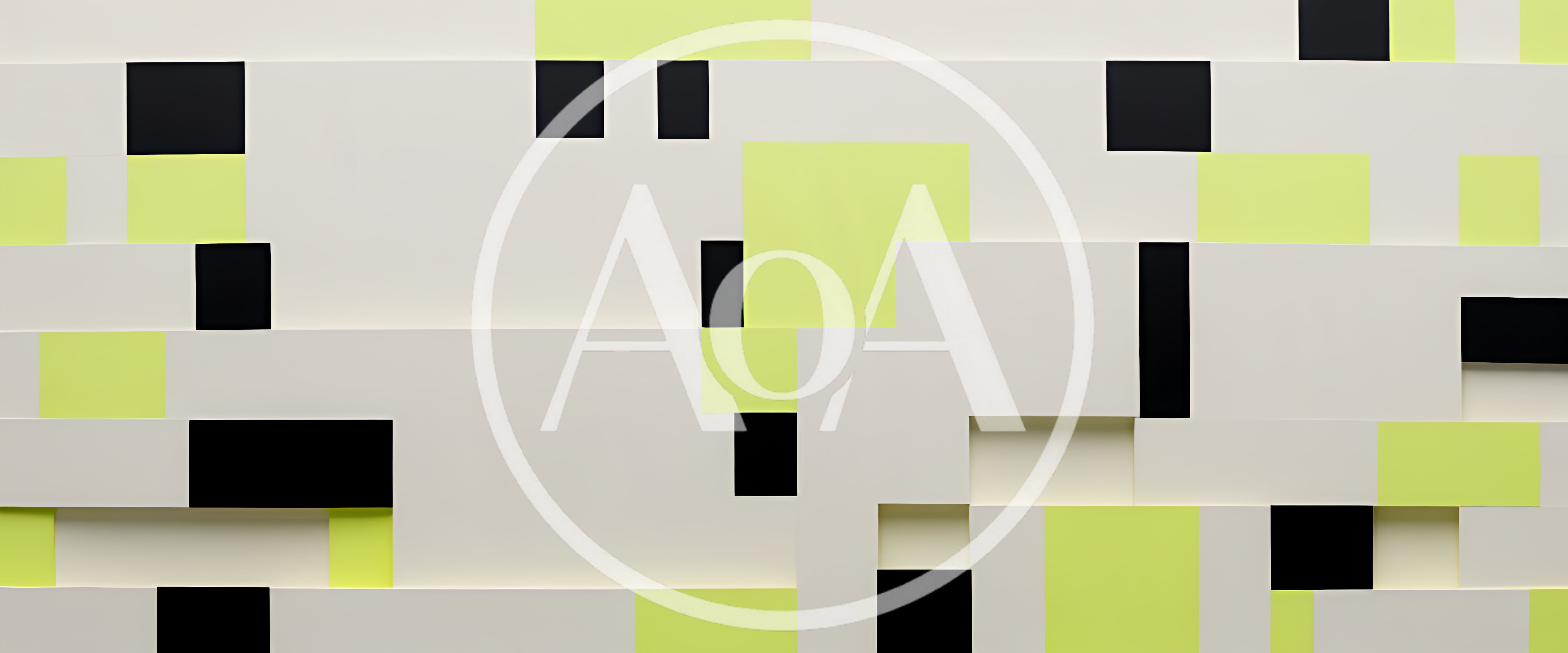 Abstract Geometric Wall With Yellow And Black Panels