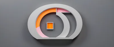 3D Abstract Logo Design With Orange And Pink Accents