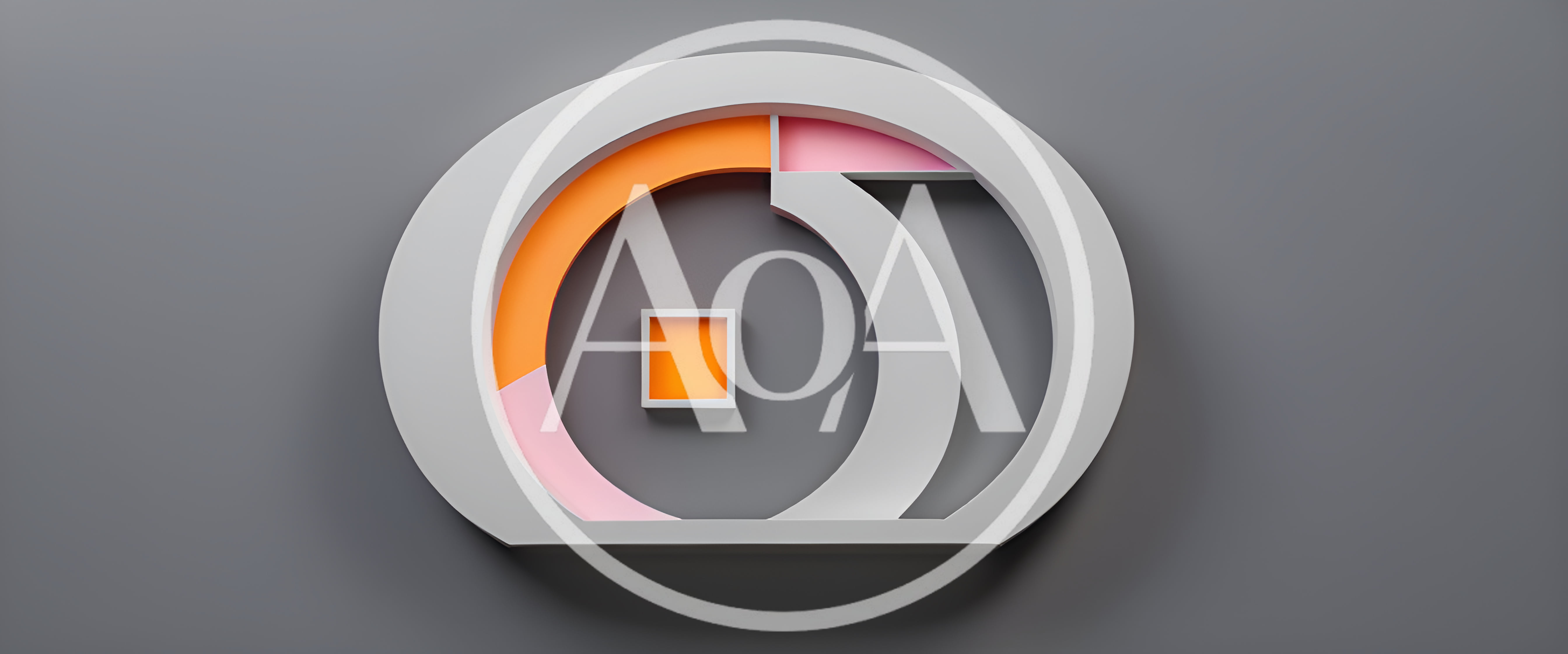 3D Abstract Logo Design With Orange And Pink Accents