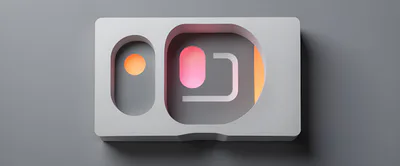 Abstract 3D Rendered Geometric Shape With Glowing Gradient