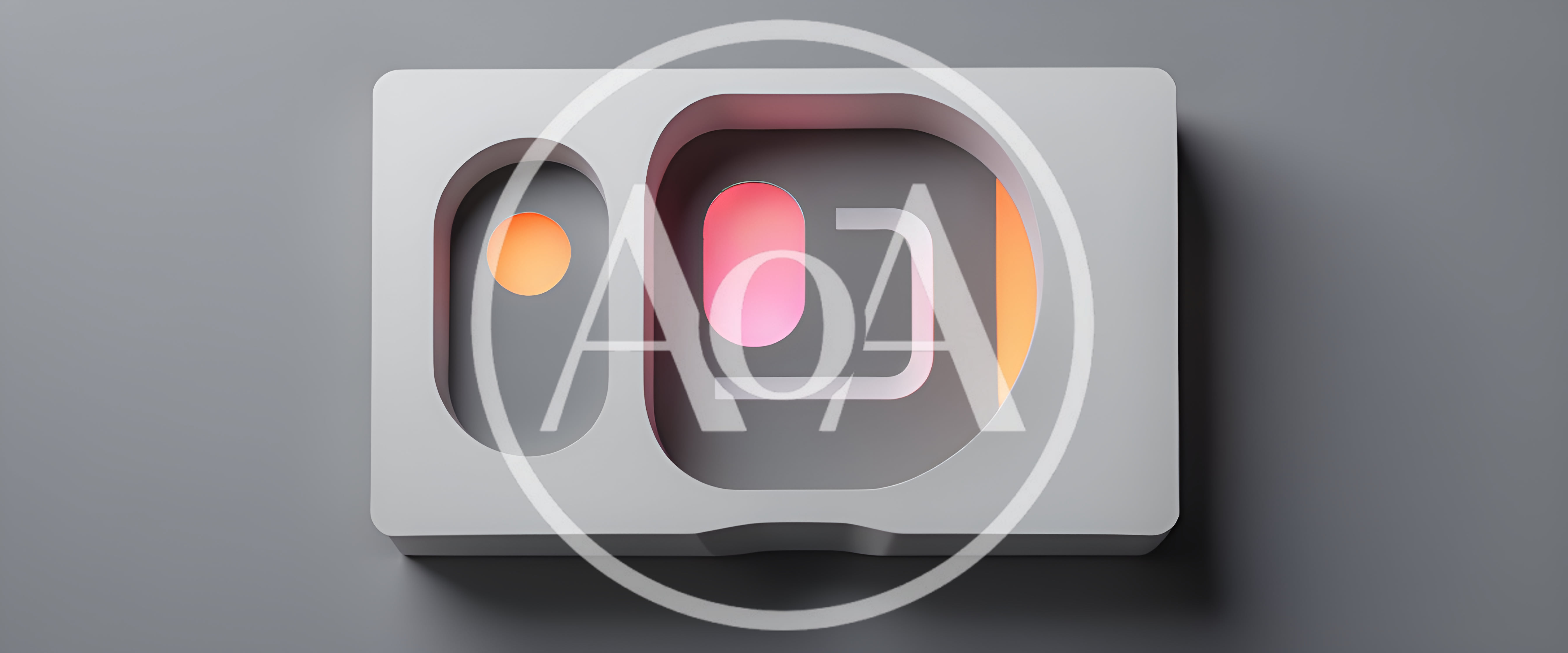 Abstract 3D Rendered Geometric Shape With Glowing Gradient